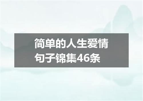 简单的人生爱情句子锦集46条