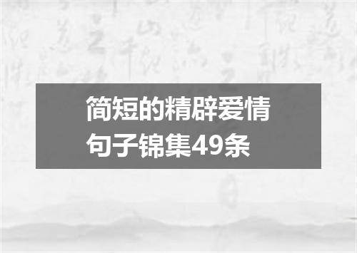 简短的精辟爱情句子锦集49条