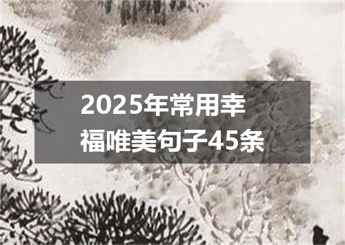 2025年常用幸福唯美句子45条