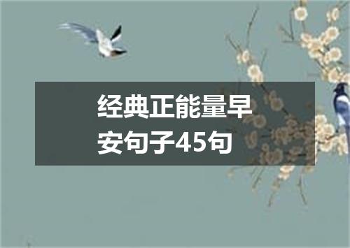 经典正能量早安句子45句