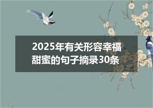 2025年有关形容幸福甜蜜的句子摘录30条