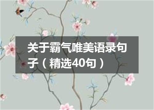 关于霸气唯美语录句子（精选40句）
