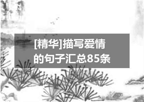 [精华]描写爱情的句子汇总85条