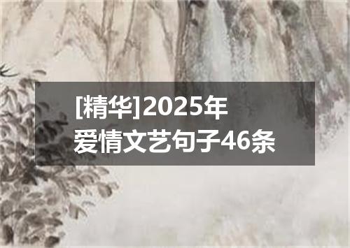 [精华]2025年爱情文艺句子46条