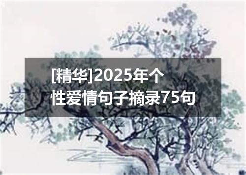 [精华]2025年个性爱情句子摘录75句