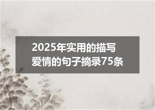 2025年实用的描写爱情的句子摘录75条