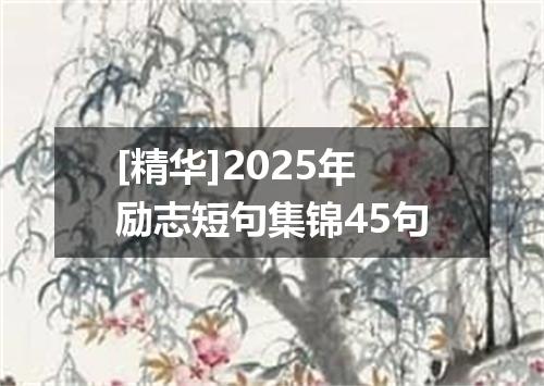 [精华]2025年励志短句集锦45句