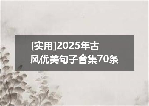 [实用]2025年古风优美句子合集70条