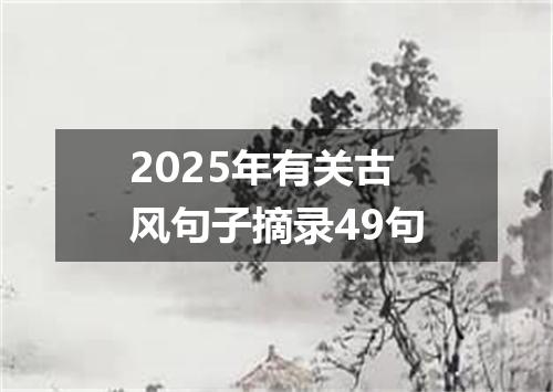 2025年有关古风句子摘录49句