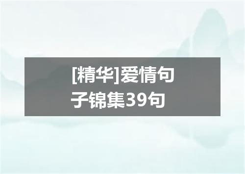 [精华]爱情句子锦集39句