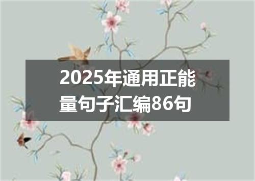 2025年通用正能量句子汇编86句