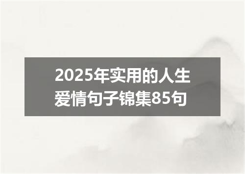 2025年实用的人生爱情句子锦集85句