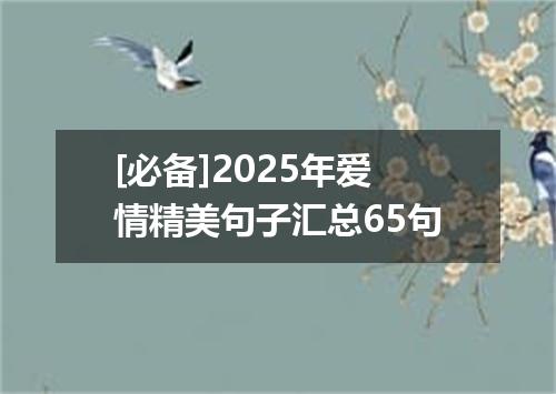[必备]2025年爱情精美句子汇总65句