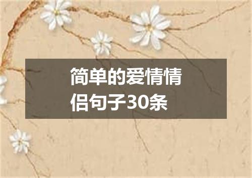 简单的爱情情侣句子30条