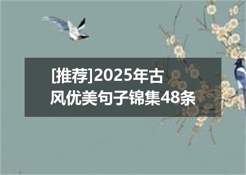 [推荐]2025年古风优美句子锦集48条