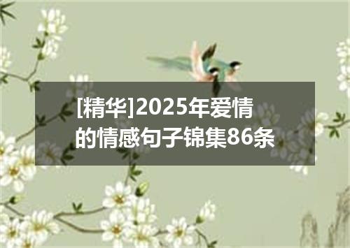 [精华]2025年爱情的情感句子锦集86条