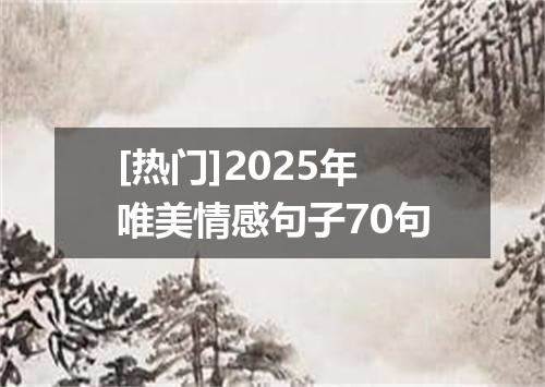 [热门]2025年唯美情感句子70句