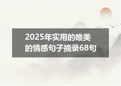 2025年实用的唯美的情感句子摘录68句