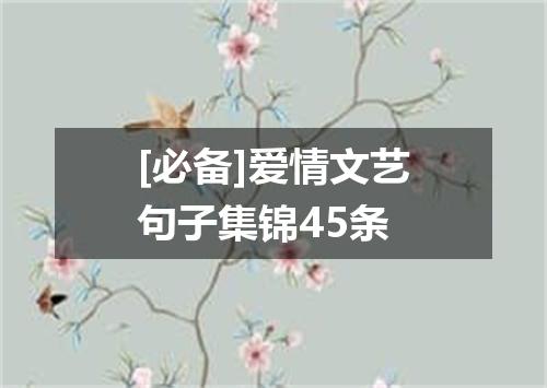 [必备]爱情文艺句子集锦45条