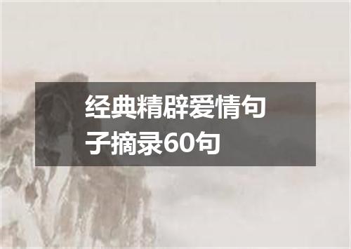 经典精辟爱情句子摘录60句