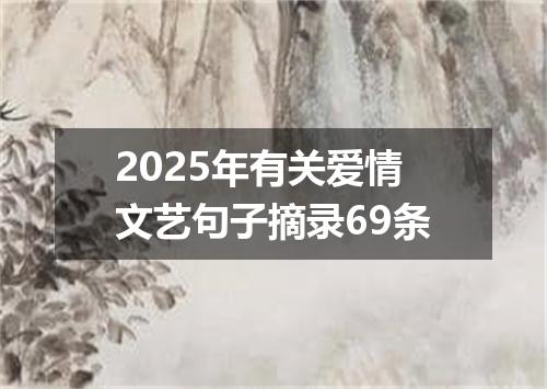 2025年有关爱情文艺句子摘录69条