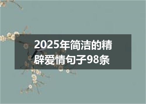 2025年简洁的精辟爱情句子98条