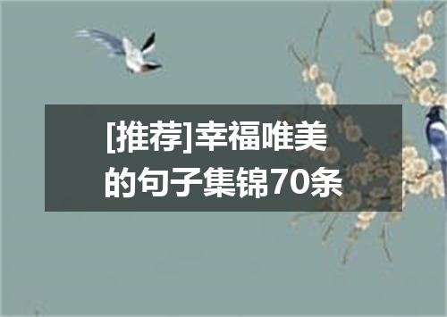 [推荐]幸福唯美的句子集锦70条