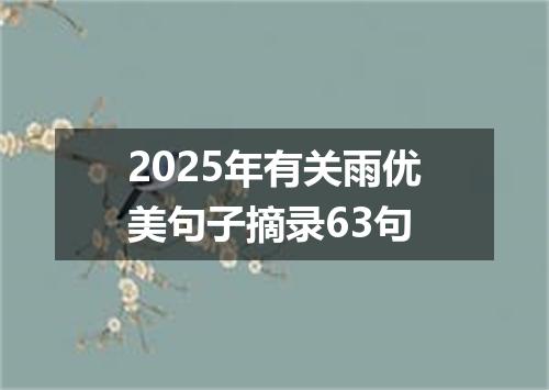 2025年有关雨优美句子摘录63句