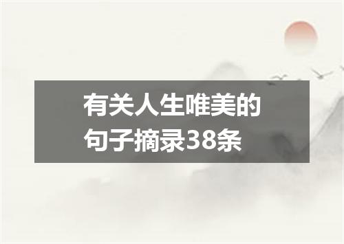 有关人生唯美的句子摘录38条