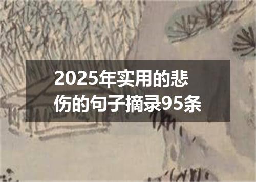 2025年实用的悲伤的句子摘录95条