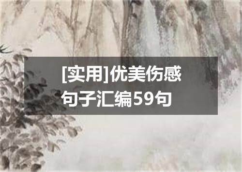 [实用]优美伤感句子汇编59句