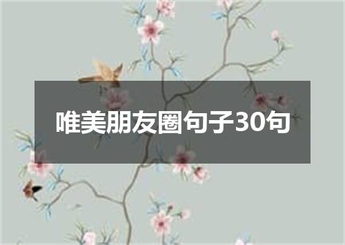 唯美朋友圈句子30句