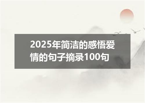 2025年简洁的感悟爱情的句子摘录100句