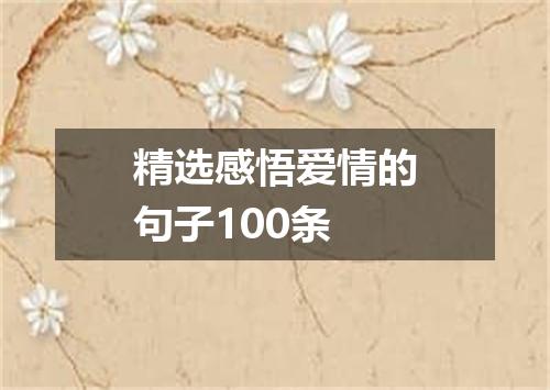 精选感悟爱情的句子100条