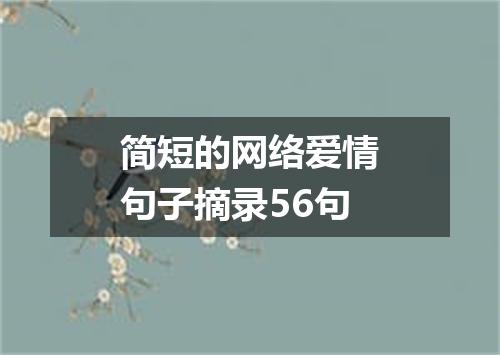 简短的网络爱情句子摘录56句
