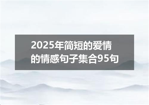 2025年简短的爱情的情感句子集合95句