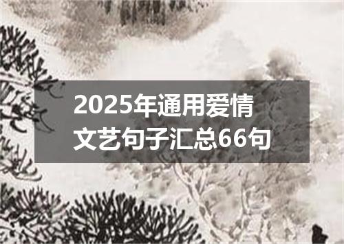 2025年通用爱情文艺句子汇总66句