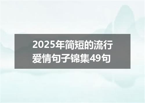 2025年简短的流行爱情句子锦集49句