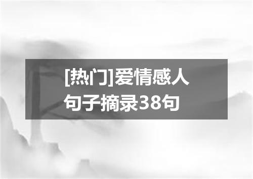[热门]爱情感人句子摘录38句