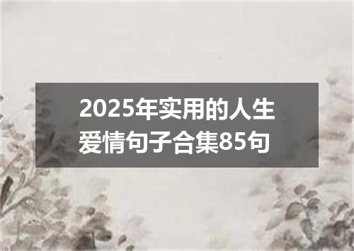 2025年实用的人生爱情句子合集85句