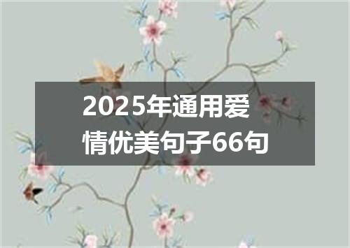 2025年通用爱情优美句子66句