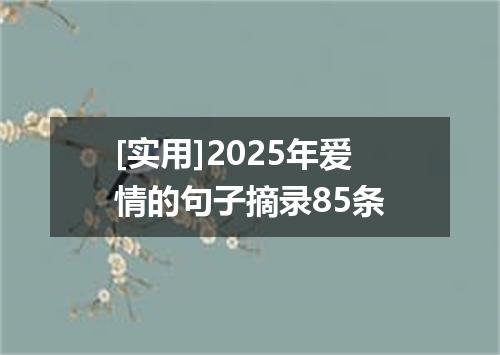 [实用]2025年爱情的句子摘录85条