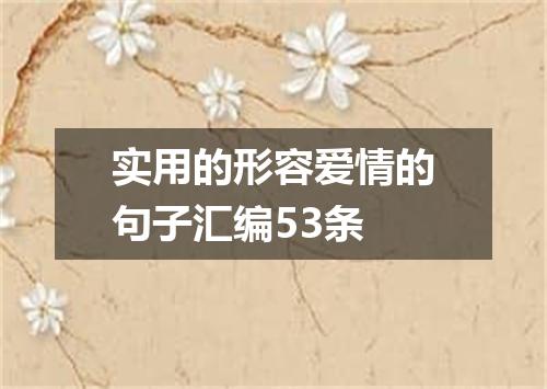 实用的形容爱情的句子汇编53条