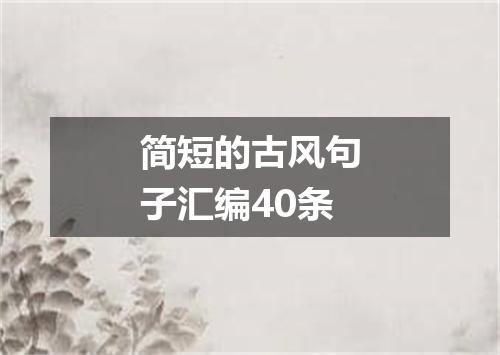 简短的古风句子汇编40条