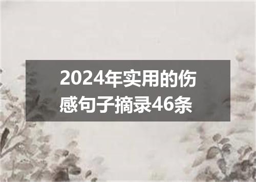 2024年实用的伤感句子摘录46条