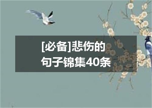 [必备]悲伤的句子锦集40条