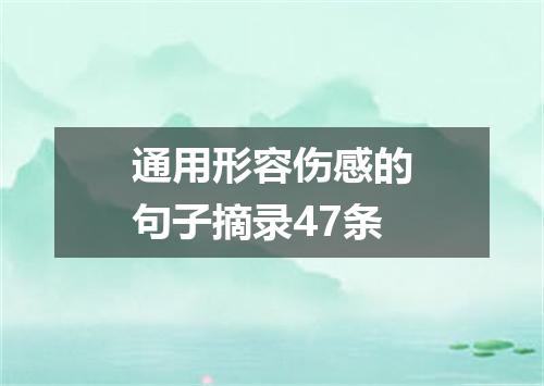 通用形容伤感的句子摘录47条