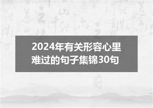 2024年有关形容心里难过的句子集锦30句