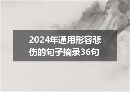 2024年通用形容悲伤的句子摘录36句