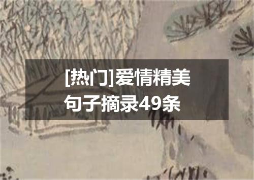 [热门]爱情精美句子摘录49条